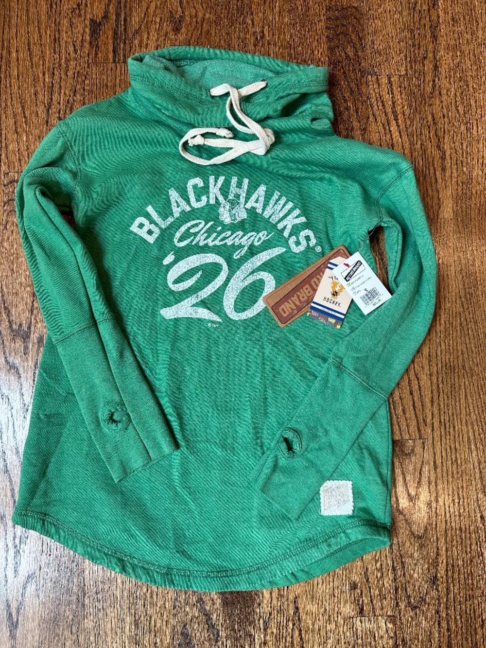 Blackhawks NHL cowl neck green special addition sweatshirt